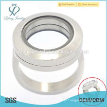 Good quality 316l stainless steel plain floating locket rings jewelry